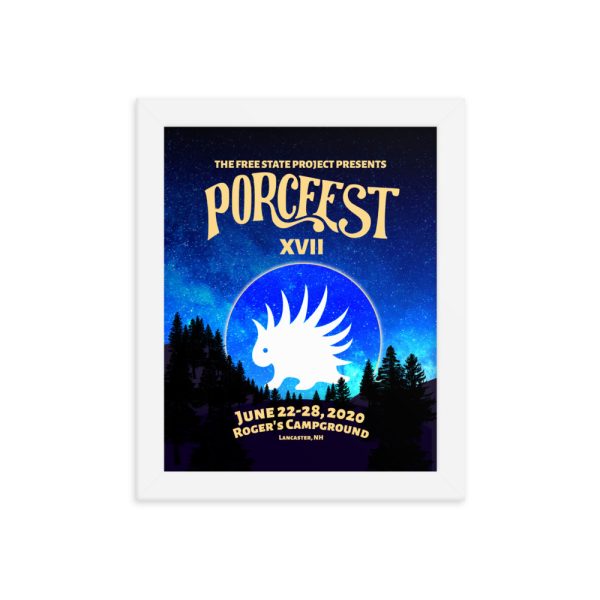 PorcFest 2020 Framed Poster (Choice of 3 Sizes; White Or Black Frame)